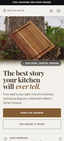 Pansuara home page on a phone