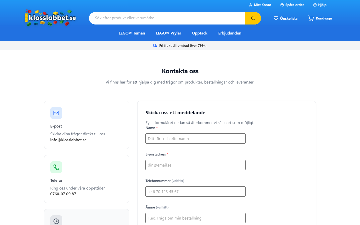 Klosslabbet contact page