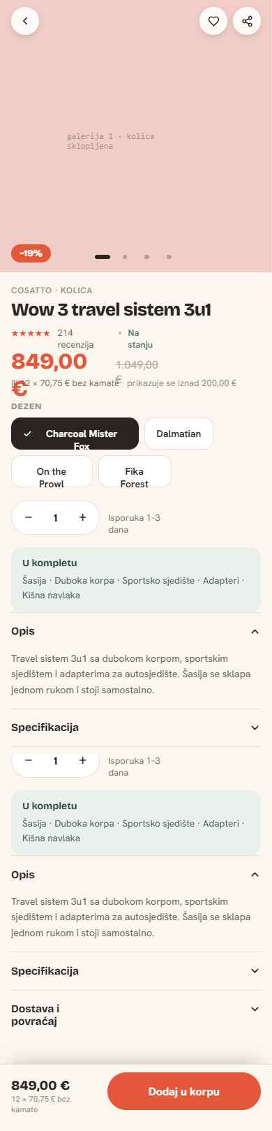 Toyland product detail page design — mobile