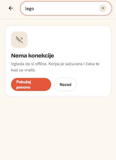 Search offline state — design